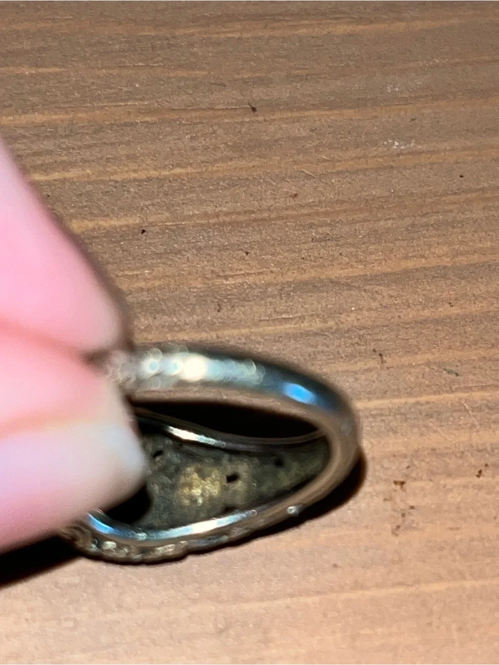 Heirloom 14k white gold genuine emerald diamond ring stamped inside 14 karat